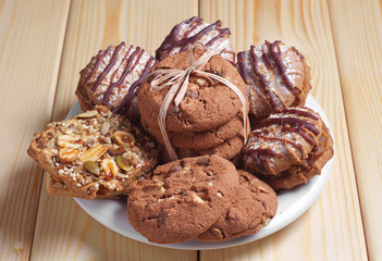 Cookies in white plate