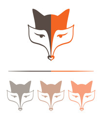 Vector sign fox face - design template.