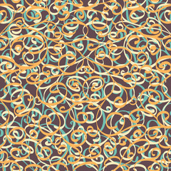 Vector seamless pattern. Modern stylish texture. Repeating abstract background with tangled line