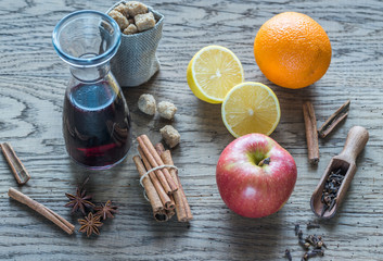 Ingredients for mulled wine