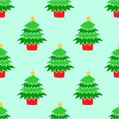 seamless pattern with Christmas Tree