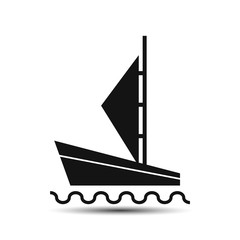 boat with a sail. yacht vector illustration