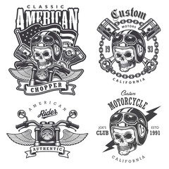 Set of Vintage motorcycle  t-shirt prints