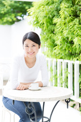 young asian woman in the cafe