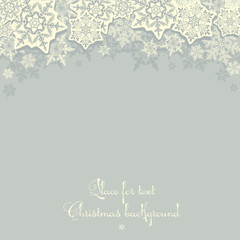 Abstract Christmas background with snowflakes. Space for text. White background.