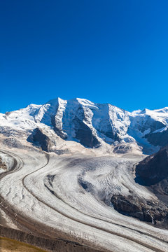 View of the Piz Palu and Morteratsch Glacier