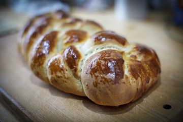 Loaf of sweet braided bread