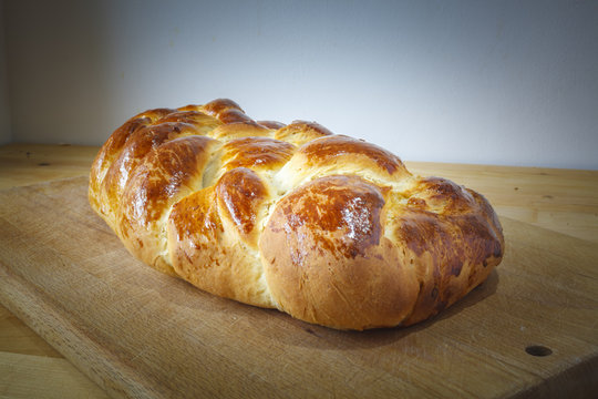 Loaf of sweet braided bread