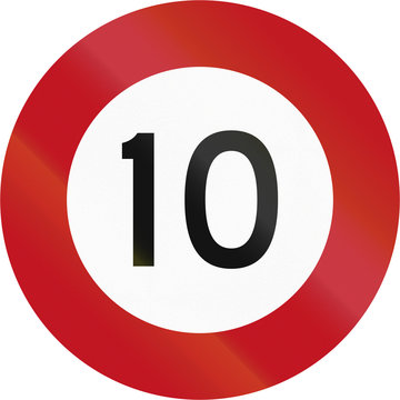 New Zealand road sign R1-1 - 10 kmh limit