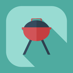 Flat modern design with shadow icons barbecues