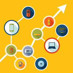 Flat concept, set modern design with shadow