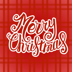 Vector Merry Christmas card with Christmas lettering, handmade calligraphy