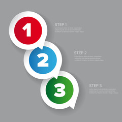 One two three - progress steps vector