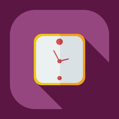 Flat modern design with shadow icons clock