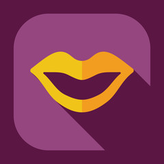 Flat modern design with shadow icons lips