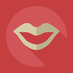 Flat modern design with shadow icons lips