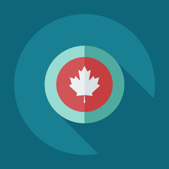 Flat modern design with shadow icons emblem of Canada