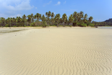 Tropical beach on Koh Samui island. Low tide.