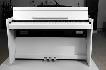Piano in musical store