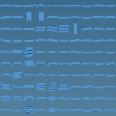 Color ribbon banner collection (vector set of 100 ribbons)