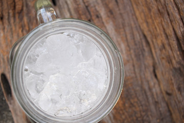 Ice cubes on jar
