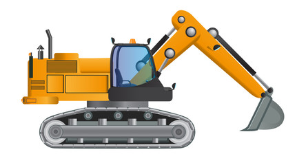 Excavator model vector design with working © tomkdesign
