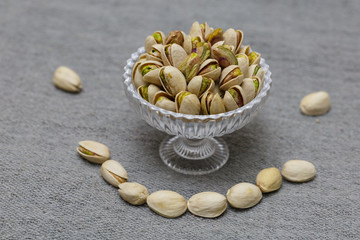 Pistachio nuts, close up