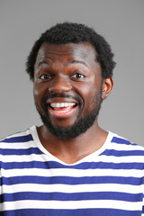 Obraz premium African American portrait on gray background