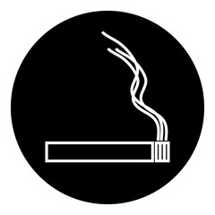Cigarette icon on white.