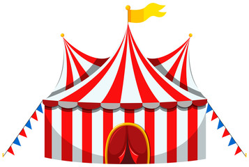 Circus tent in red and white striped © blueringmedia