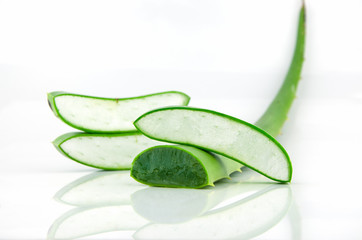 Aloe Vera sliced fresh leaf