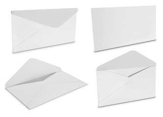 white envelope isolated on white background