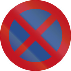 New Zealand road sign RP-1 - No stopping