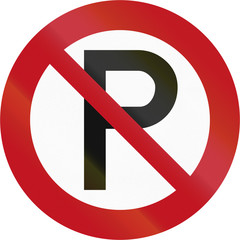 Obraz na płótnie Canvas New Zealand road sign RP-1 - No parking