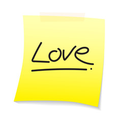 love text on paper note