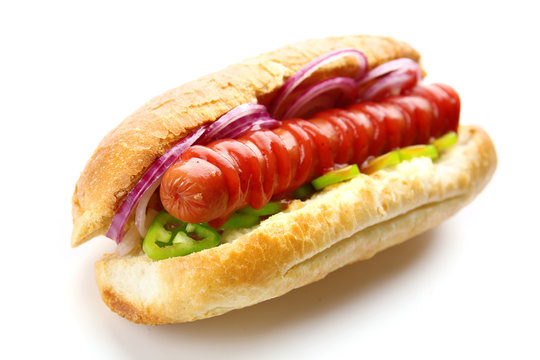 Fresh Hot Dog Isolated On White