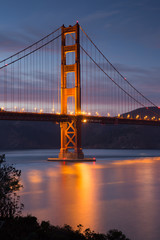Fototapeta na wymiar Golden-Gate Bridge at Dusk, San Francisco, California