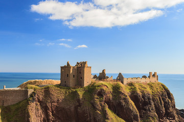 Dunnottar Castle with blue sky in - Stonehaven, Aberdeen