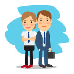 Business partners man and woman