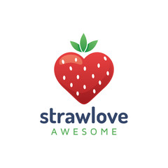 Strawberrie Love Icon Logo