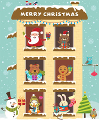 Fototapeta premium Vintage Christmas poster design