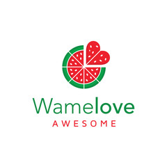 Watermelon Love Icon Logo