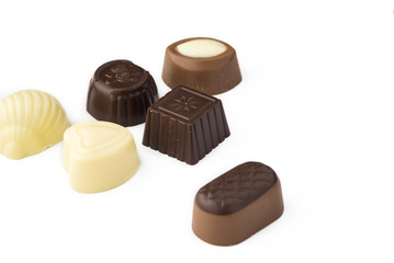 Assorted chocolate candies.