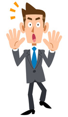 驚くビジネスマン