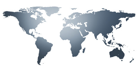 Fototapeta na wymiar Illustration of the world map. Countries isolated on white background.
