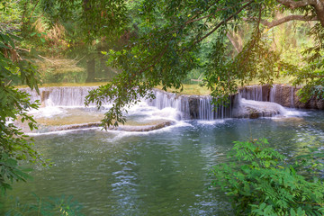 Obraz premium Waterfall in rain forest at national park