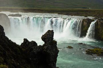 Godafoss waterfall or waterfall of the gods, north Iceland