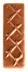 Tasty chocolate bar isolated on white background