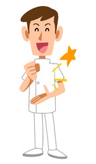 納得する看護師