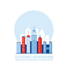 Cityscape background City building silhouettes Modern flat design style